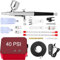 Omeyo Airbrush Kit with Air Compressor, 48 PSI High Pressure Air Brush Non-Clogging with 0.2/0.3/0.5mm Nozzle/Cleaning Sets, Ideal for Painting, Modeling, Cake Decor, Pastry, Makeup, Nail Art Red.