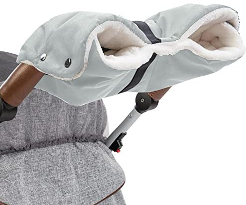 Mitaines pour femme pour garder la poussette au chaud Gants W amovibles chauds coupe-vent sacs à main imperméables pour bébé Gants mitaines pour femme par temps froid (gris, taille unique)