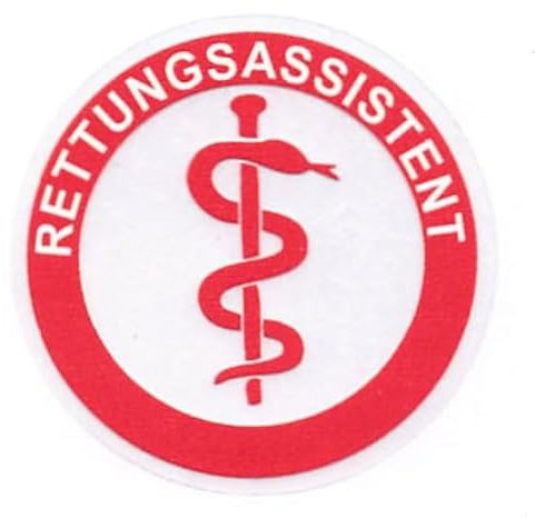 2 Rettungsdienst Feuerwehr Helmaufkleber Aufkleber Äskulapstab Text: RETTUNGSASSISTENT