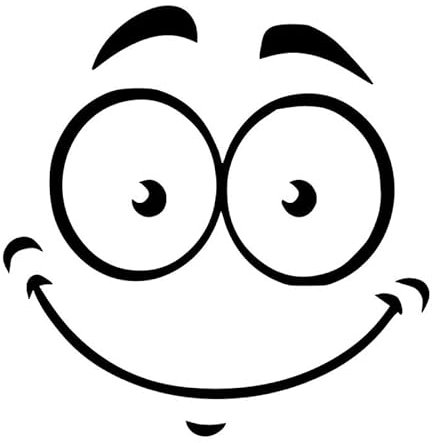 JIFENLI Autoaufkleber 16,2 x 16,3 cm Lächeln Gesicht Freche Vinyl Auto Aufkleber Stoßstange Kofferraum Dekoration Aufkleber