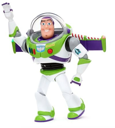 Disney Store Official Buzz Lightyear Interactive Talking Action Figure, Pixar's Toy Story, 36cm/14”, Space Ranger Toy Featuring 15+ English Phrases, Interacts with Other Characters, Ages 3+