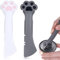 Piriuuo 2 Pcs Pet Food Spoon, Cute Paw Cat Spoon Silicone Cat Can Opener Cat Food Spatula for Pet Canned Food Mixing Spoons for Cat Dog with Mini Spatula (Gray & White)