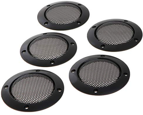 Lot de 5 grilles décoratives rondes en maille pour haut-parleur 5 cm