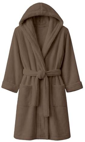 Dorian Home - Accappatoio Uomo e Donna in Spugna con Cappuccio, Tasche, Cintura a Passanti e Gancio in Cotone 100% di Alta Qualità, Durevole e Resistente, Morbido, Assorbente e Lavabile in Lavatrice