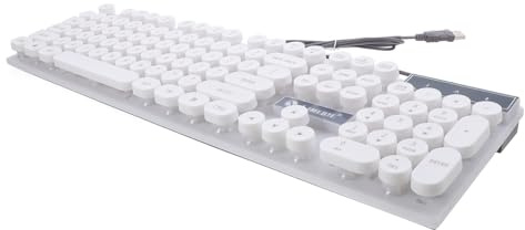 OSALADI USB Leuchtende Computertastatur Mit Tasten Design Für Pc Und Mobilgeräte Tragbare Weiße Kabeltastatur Für Gaming Und Bürogebrauch