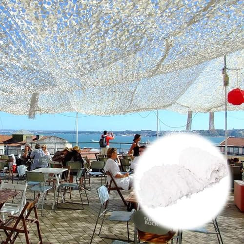 Filet De Camouflage 2X3m 4X6m 6X8m 8X10m 10X15m Camo Netting Sun Shelter, Filet Camouflage Blanc 210D utilisé pour Les Jeux Militaires, Les couvertures de Voiture (4X8/13X24ft)