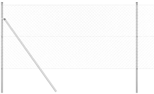 vidaXL Fence Post Silver 10 x 1.2 m (40 x 40 mm mesh) Steel, Garden and Terrace, Metal Fence Post, Outdoor Barrier, Durable Landscape Support, Safety Solution, Weatherproof System