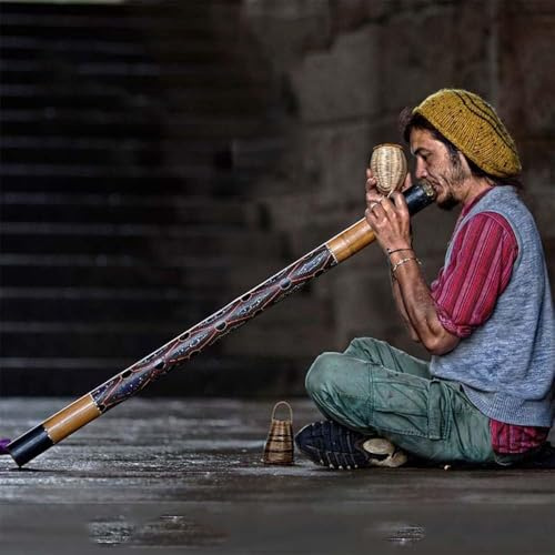 120cm Bambou Paited du Pipe, Didgeridoo, Aciet Atioal Wid Istrumet, Aalog Soud