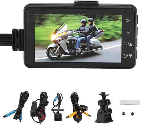 Miosugo Motorbike Dash Cam, Motorcycle Dash Cam Front and Rear, 1080P, IP68 Waterproof Motorbike Camera, 120 Degree Camera