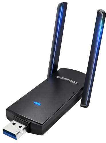COMFAST Clé WiFi Puissante AC1300Mbps, Double Bande Clé WiFi pour PC | 2.4G/5.8GHz Adaptateurs USB WiFi pour PC, Cle USB 3.0, WiFi Dongle Compatible avec Windows 8/8.1/10/11