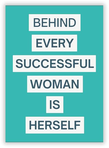 Druck-Palast Behind every successful woman is herself - Frauenpower Poster - 50x70cm - Kunstdruck - Büro Schlafzimmer - Modern Motivational - Hochwertiger semimatter Druck - Wanddeko ohne Rahmen