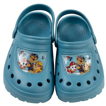Paw Patrol Clogs für Jungen - Kinder Sandalen Pantoletten Hausschuhe Gartenschuhe rutschfest Blau