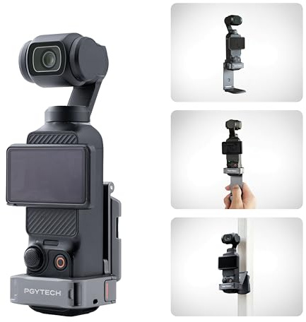 PGYTECH Erweiterungsrahmen für Osmo Pocket 3/4/4P/Xtra Muse, Schutzkäfig | Aluminium Erweiterungsadapter, Magnetische Schnellentriegelung, Zubehörschuh, Multi Schnittstelle, Ständer Halterung