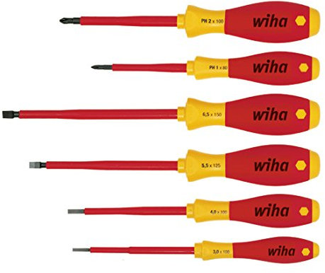 Wiha Wiha 833 Jeu de 6 tournevis plats VDE SW 3/4/5,5/6,5/PH 1/2 Marron