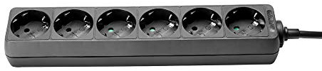 Adam Hall Cables PDU 6 - Steckdosenleiste, 6-Fach, ohne Schalter, schwarz, 1,4m