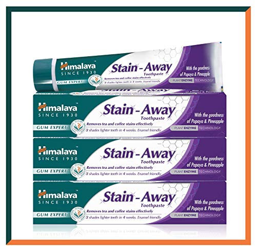 Himalaya Herbals Enamel Friendly Stain-Away Toothpaste | Protects Enamel, Removes Tea,coffee stains and plague | Fights Germs, Multi-Action Toothpaste - 75ml (Pack of 3)
