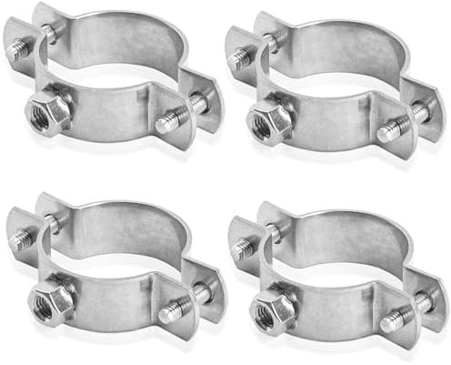 PRIOstahl® Rohrschellen aus Edelstahl V2A f. Stockschrauben - Rohrhalter Rohrbefestigung Rohr (1 1/4 Zoll, 38-45mm, 4 Stück)
