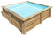 Gre 790000 790000-Piscina de Madera Cuadrada SUNBAY 225 x 225 x 68 cm Con escalera-y filtro de Arena 2 m3/h cartucho
