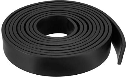 sourcing map Bande Étanchéité Solide Rectangle Caoutchouc 30mm Large 5mm Épais 3 Mètres Long Noir