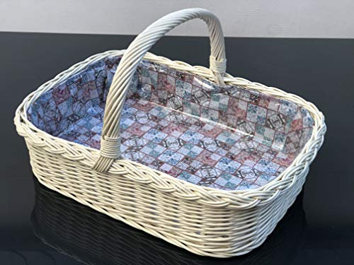 Bukora® Tablett aus heller Weide mit Futter orientalisches Mosaik