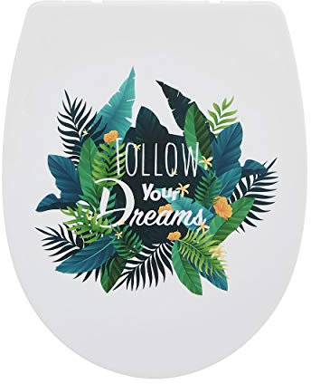 Wirquin 20723475 Abattant WC avec frein de chute Marbella en thermoplastique, déclipsable, follow dreams