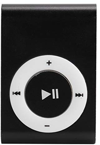 ciciglow Tragbarer Musik-Player, MP3-Player, Multimedia-Player, digital, tragbar, Mini-MP3-Player, Sport, mit Clip hinten, mit Kopfhörer und USB-Kabel (schwarz)