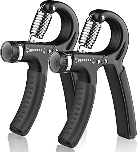 AIXPI Hand Grip, Ejercitador de Manos Ajustable de 5-60kg, Fortalecedores de Mano para Entrenar el Agarre, la Fuerza de Los Dedos, la Muñeca, el Antebrazos Fortalecer 2 paquete