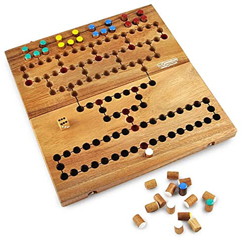 Logica Spiele Art. Malefiz - Brettspiel aus Holz - Strategiespiel für 2/4 Spieler - Familienspiel