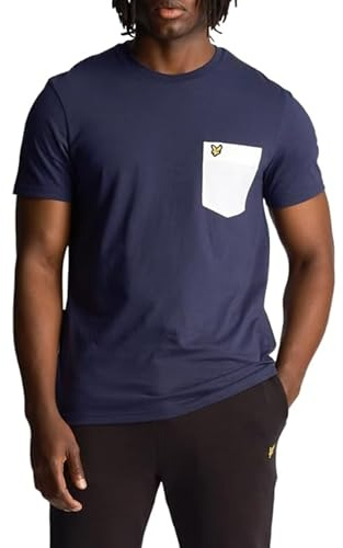 Lyle & Scott SS T-Shirts Contrast Pocket T-Shirt Z629 Navy/White, L