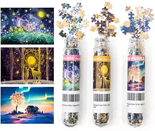 3er Pack Landschaft Mini Puzzles 150 Teile für Erwachsene Kleines Puzzle 6 x 4 Zoll Haus Unterhaltung Spielzeug Wohnkultur Puzzles