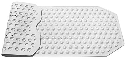 KMINA - Badewannenmatte rutschfest 104x40 cm, Schimmelresistent, Badewanneneinlage, Duschmatte, Naturkautschuk, BPA Free, Weiß - Made in Europe