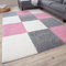 THE RUGS Area Rug – Modern Luxury Shaggy Rug, Multicolour Pattern Carpet, Ultra Soft for Bedroom, Living Room, Kids Room, (180x270 cm, Pink)