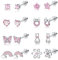 YADOCA 8 Paires Boucles d'Oreilles Hypoallergéniques pour Femmes Filles Acier Chirurgical CZ Cœur Étoiles Arc-en-Ciel Boucles d'Oreilles Vissées Fleur Multicolore Papillon Boucles d'Oreilles