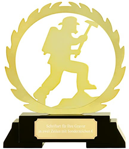 Pokal Trophäe Serie MIGNON Feuerwehr Feuerwehrmann Metall mit Gravur