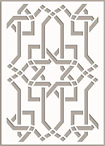 ED Laser Studio Moroccan Pattern Stencil for Painting Walls Stencil Pattern - Moroccan Furniture Stencil - Geometric Stencils for Painting Wall Crafts - Moroccan Wall Paint Stencils - Large TE524