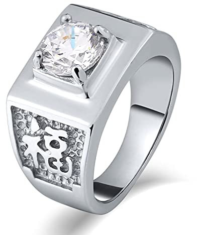 Musihy Ring Herren, Ring Edelstahl Damen Breit Fu-Runde Punk Ringe Silber Damen Geburtstagsgeschenk für Frauen