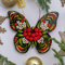 Handbemalter Weihnachtsschmuck Schmetterling Baumanhänger handbemalt kunstvoll - Baumschmuck Holzfiguren Tiere | Besondere Weihnachtsdekoration | Ukrainische Handarbeit