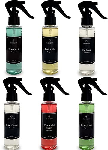 Car Sense 6er Set Set Koko, Fresh, Invincible, Watermelon, Explorer, Blue Auto-parfüm 6x100 ml Sprühflasche der perfekte Autoerfrischer I Lufterfrischer mehr als ein Duftspray