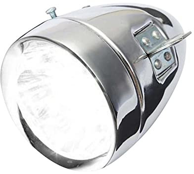 JINGAN Luce per Bicicletta,Luce Bici Vintage con scocca in Metallo | Faro Anteriore retrò per Bicicletta Apparecchio di Illuminazione per Ciclismo Super LED con Telaio Faro per Bicicletta retrò