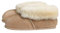 Rohn Moden Lammfell Hausschuh Chalet für Damen und Herren, Hüttenschuh mit weicher Ledersohle, warmer Hausstiefel für Erwachsene in Top Qualität, beige (Größe 38)