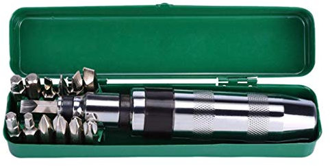 Samnuerly 14 Pcs/Set Multipurpose Impact Screwdriver Set Driver Heavy Duty Chisel Bits Tool Socket Kit Reversible Hand Tool Set with