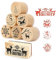 BETESSIN 7Pcs Weihnachten Stempel Holz Rund Holzstempelset Christmas Weihnachtsstempel Klein Motivstempel Kinder für Kartenbasteln Scrapbooking Geschenkpapier