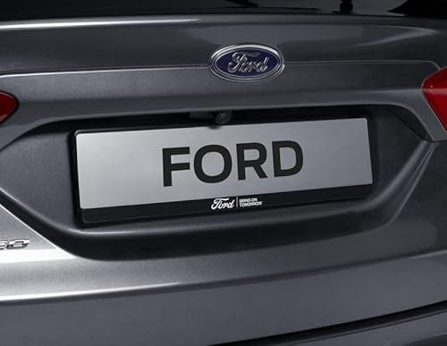 Ford Genuine Performance License Number Plate Holders Set Pair Black With White Bring On Tomorrow Logo x2 Front & Rear 2569816