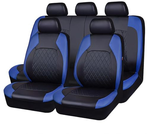 XLKWNNAD Auto Sitzbezüge Sets Für Kia Sportage 2000-2024, Leder Allwetter Vorne und Hinten Wasserdicht Atmungsaktiv Schonbezüge Sitzschoner Innenraum Zubehör,C/Blue