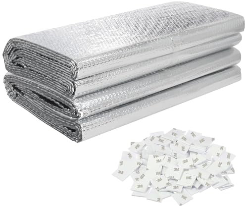 Hoqqf Garage Door Insulation Panels (8 Pcs) 54 x 20.5 Inch Reflective Aluminum Radiant Barrier Garage Insulation Kit Set