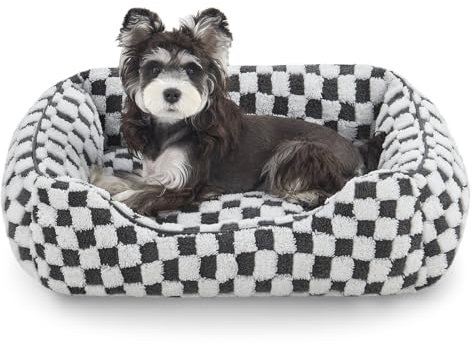 FURTIME Hundebett Kleine Hunde, rutschfest Hundebetten, Waschbares Hundebett, Hundekorb für Hunde und Katzen, Anti-Angst Hundekorb, Komfortabler Plüsch-Hundekörbchen, 51×48×15 cm