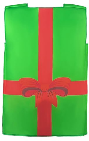 Cexiakong Disfraz de Navidad para mujer para hombre y mujer, traje de fiesta a juego, divertido vestido de árbol de Navidad con forma de regalo, caja de regalo de Navidad, fiesta de Navidad, Santa