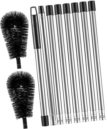 KESOTO Dachrinnenreinigungsgerät mit Zwei Bürstenköpfen Aus Edelstahl, 8 Abschnitte