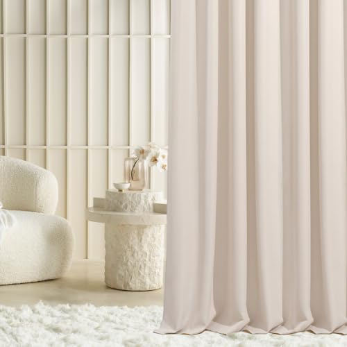 ROOM99 Vorhang mit Kräuselband Laurel 180 x 260 cm Creme, 1 Stück | Schiebegardinen Curtain Wohnzimmer Schlafzimmer für Schienensystem