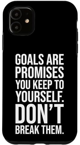 Carcasa para iPhone 11 Los objetivos son promesas, gimnasio, ajetreo, éxito, moler motivacional